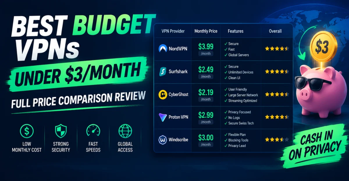 Best Budget VPNs Under $3/Month: Full Price Comparison Review